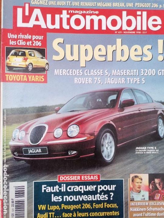 Coches: 1998 REVISTA L`AUTOMOBILE - MERCEDES CLASSE S - MASERATI 3200 GT - JAGUAR TYPE S