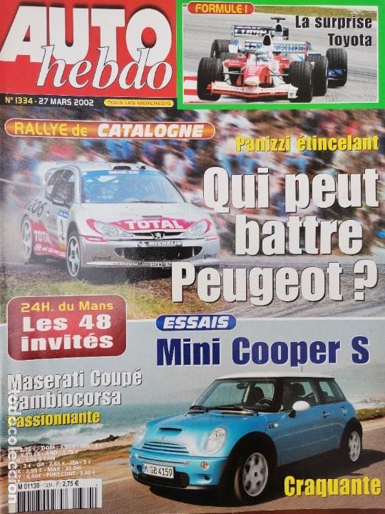 Coches: 2001 REVISTA AUTO HEBDO - RALLY CATALU&Ntilde;A - ENSAIO MINI COOPER S - 24 HORAS DE LE MANS