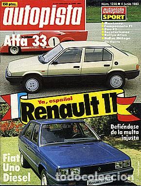Coches: AUTOPISTA N&ordm; 1246 ALFA ROMEO 33 FIAT UNO DIESEL RENAULT 11