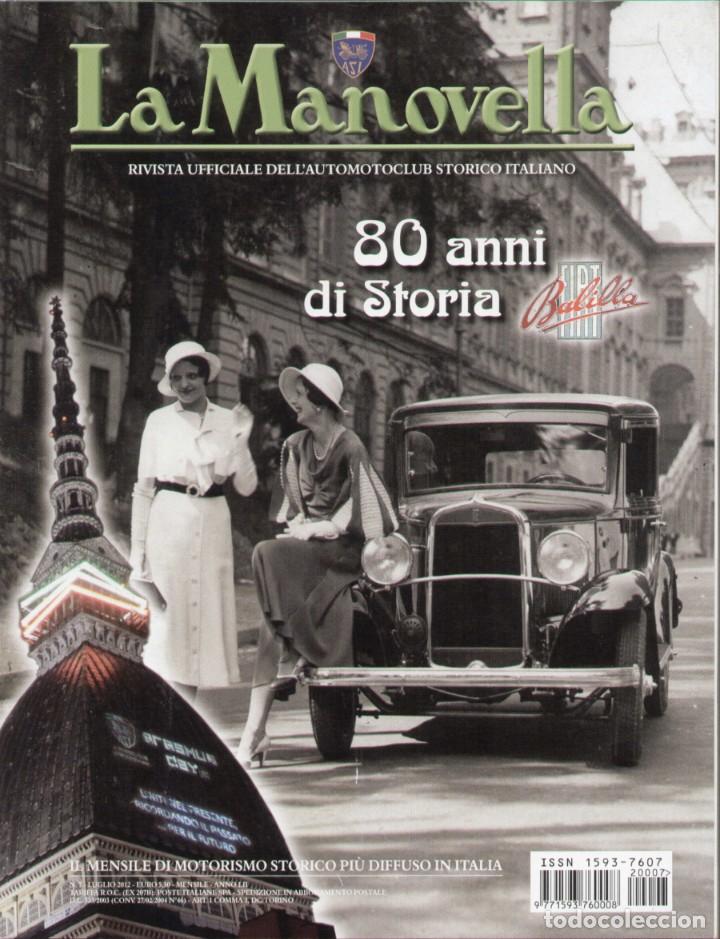 Carros: revista LA MANOVELLA 2012 No 7 Luglio ASI Auto Moto Storiche - en italiano
