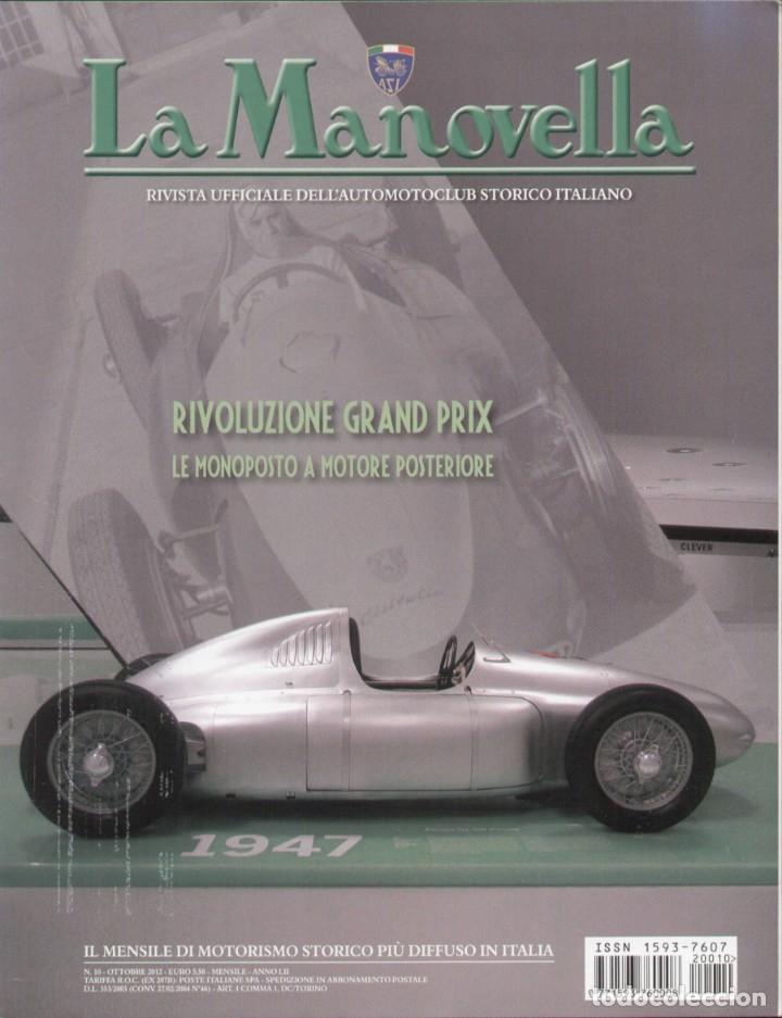 Auto: revista LA MANOVELLA 2012 No 10 Ottobre ASI Auto Moto Storiche - en italiano