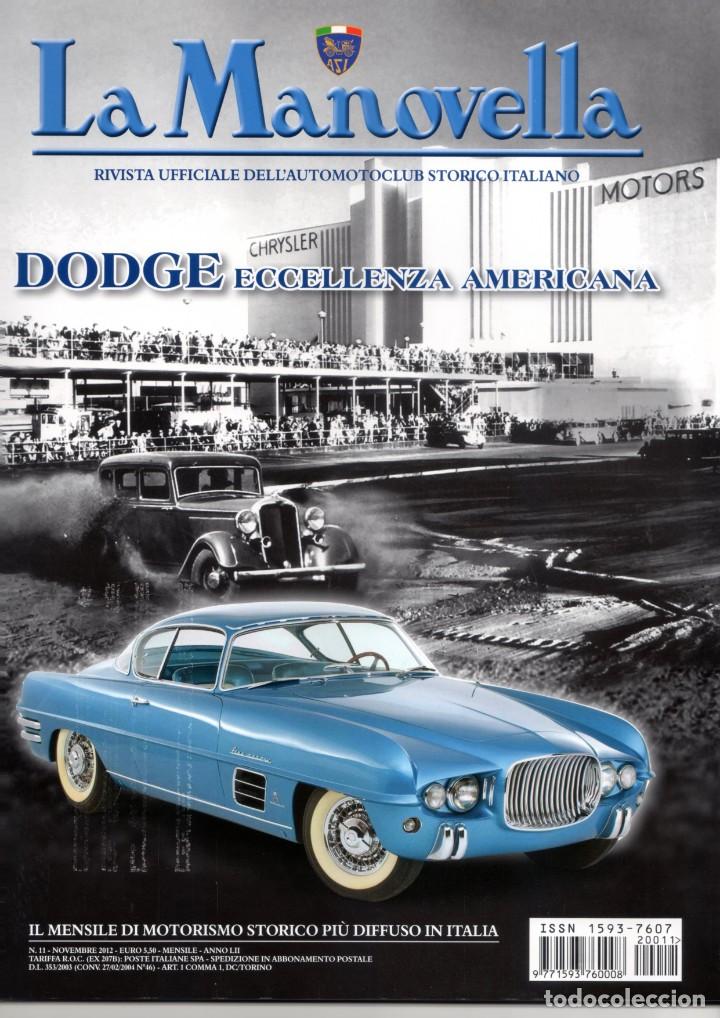 Carros: revista LA MANOVELLA 2012 No 11 Novembre ASI Auto Moto Storiche - en italiano