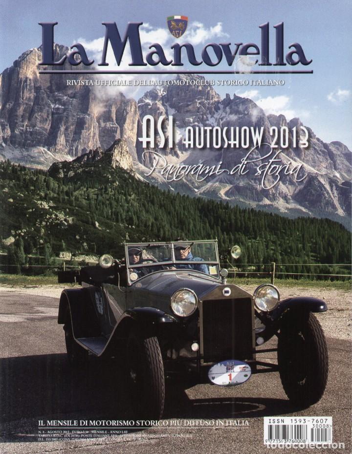 Coches: revista LA MANOVELLA 2013 No 8 Agosto ASI Auto Moto Storiche - en italiano