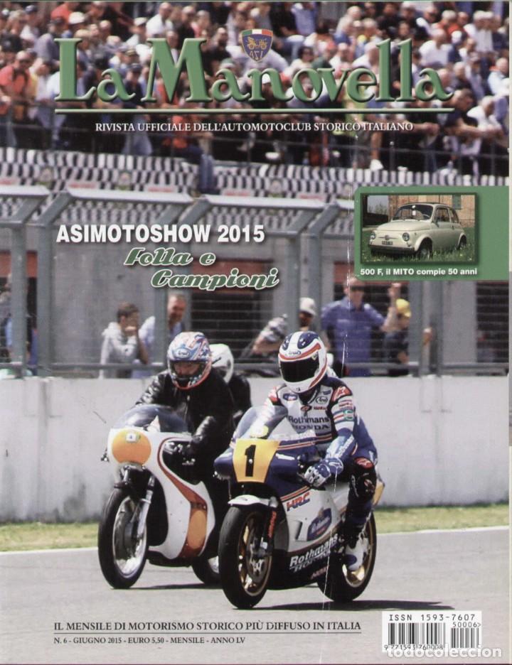 Carros: revista LA MANOVELLA 2015 No 6 Giugno ASI Auto Moto Storiche - en italiano