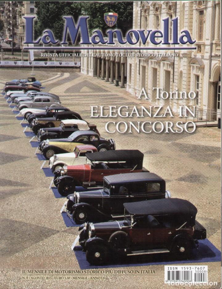 Carros: revista LA MANOVELLA 2015 No 8 Agosto ASI Auto Moto Storiche - en italiano