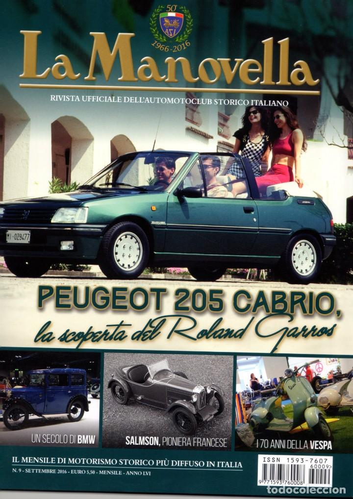 Carros: revista LA MANOVELLA 2016 No 9 Settembre ASI Auto Moto Storiche - en italiano