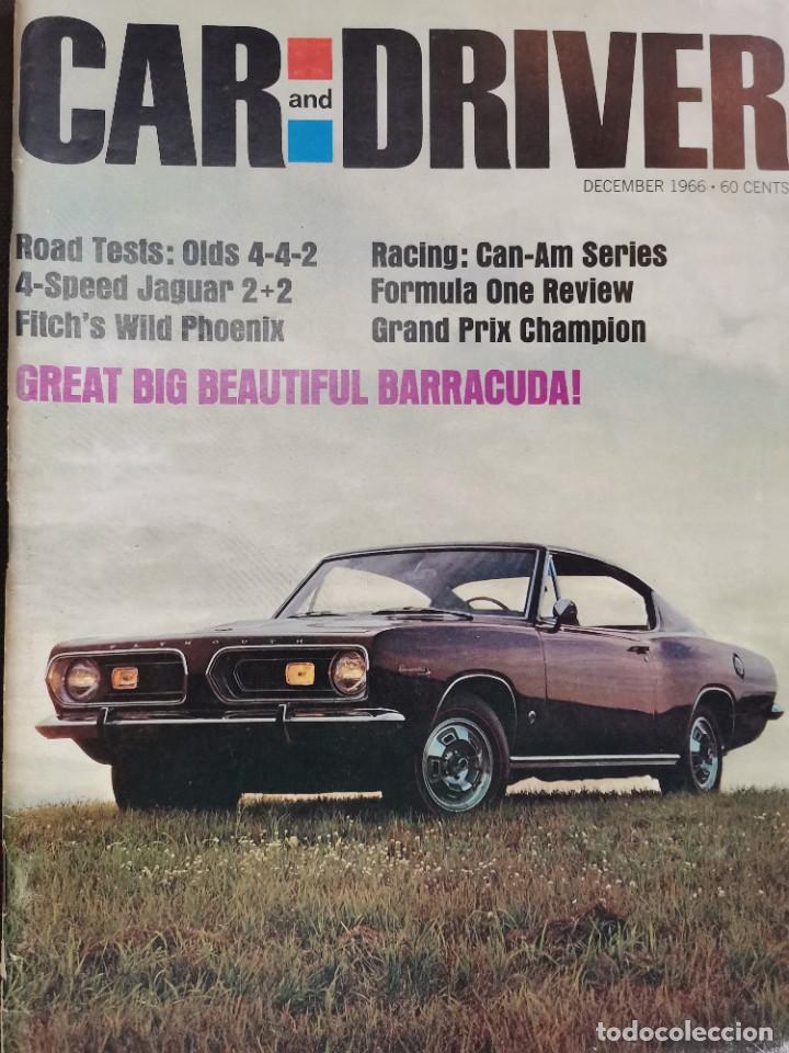 Coches: 1966 REVISTA CAR AND DRIVER - BARRACUDA - OLDSMOBILE - JAGUAR - FORMULA 1