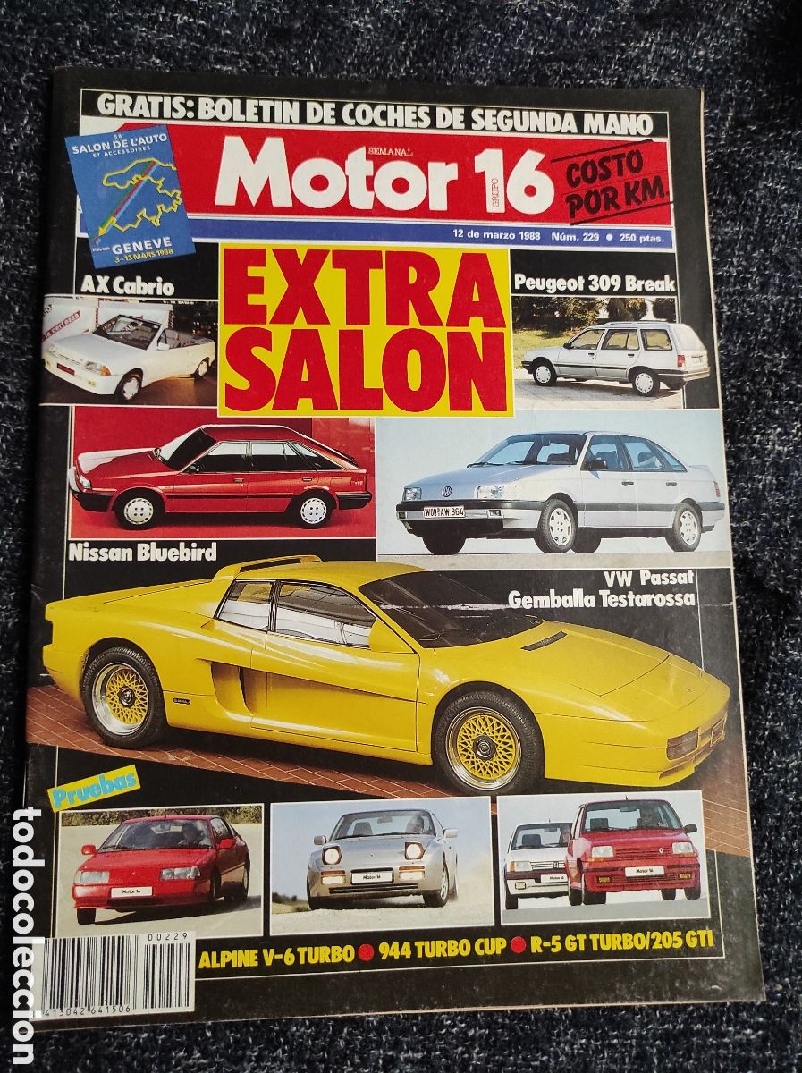 Coches: MOTOR 16 N&ordm; 229 MARZO 1988 EXTRA SALON.. AUTOMOVIL