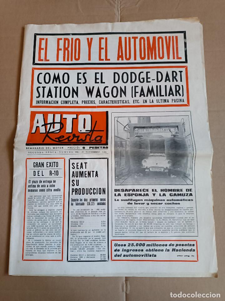 Coches: REVISTA AUTOREVISTA N&ordm; 494 A&Ntilde;O 1966.