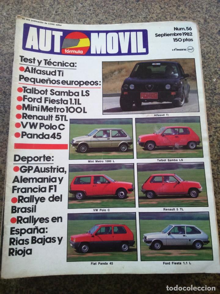 Autos: REVISTA AUTOMOVIL -- N&ordm; 56 -- SEP. 1982 -- ALFASUD TI / TALBOT SAMBA LS / FORD FIESTA 1.1L --