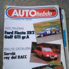 Coches: REVISTA AUTO HEBDO SPORT - Nº 51 - 1984 -- FOR FIESTA XR2 / GOLF GTI -- RALLYE CATALUÑA --. Lote 363567345