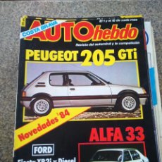 Coches: REVISTA AUTO HEBDO SPORT - Nº 15 - 1984 -- PEUGEOT 205 GTI / ALFA 33 --. Lote 363567575
