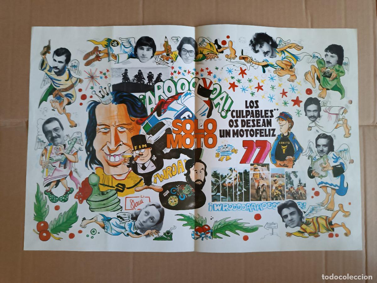 Coches: POSTER REVISTA SOLO MOTO ACTUAL. LOS CULPABLES OS DESEAN UN MOTOFELIZ 72.