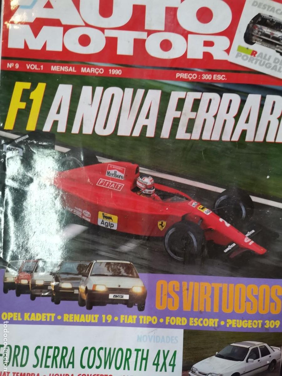 Coches: 1990 REVISTA AUTO MOTOR - FI A NOVA FERRARI - OPEL KADETT - RENAULT 19 - FORD SIERRA COSWORTH 4X4