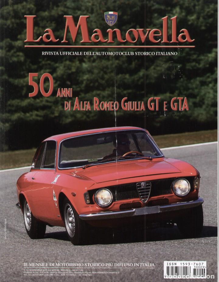 Coches: revista LA MANOVELLA 2013 No 9 Settembre ASI Auto Moto Storiche - en italiano