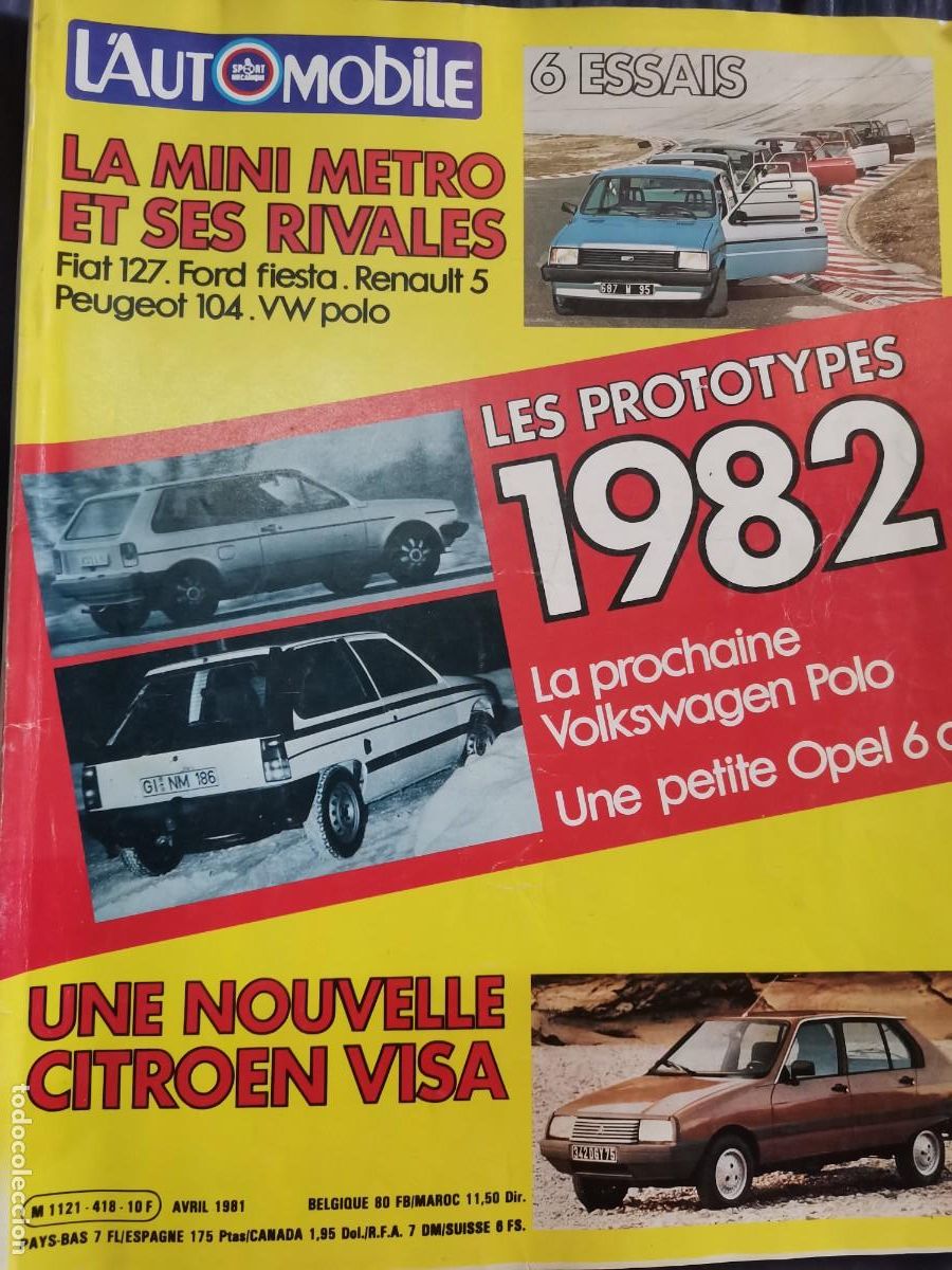 Coches: 1981 REVISTA L`AUTOMOBILE - FIAT 127 - FORD FIESTA - RENAULT 5 - PEUGEOT 104 - CITROEN VISA