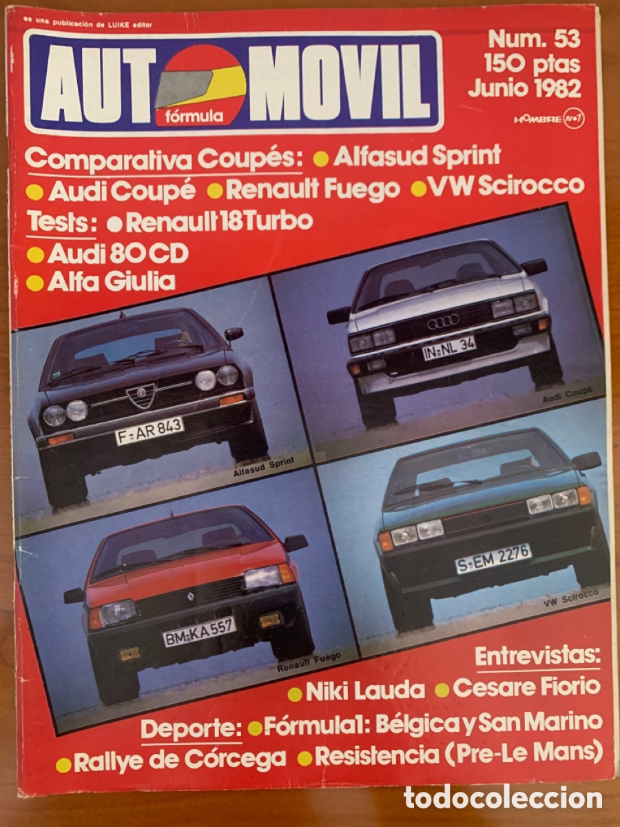 Carros: Revista autom&oacute;vil f&oacute;rmula n&ordm; 53 Renault 18 turbo audi 80 cd