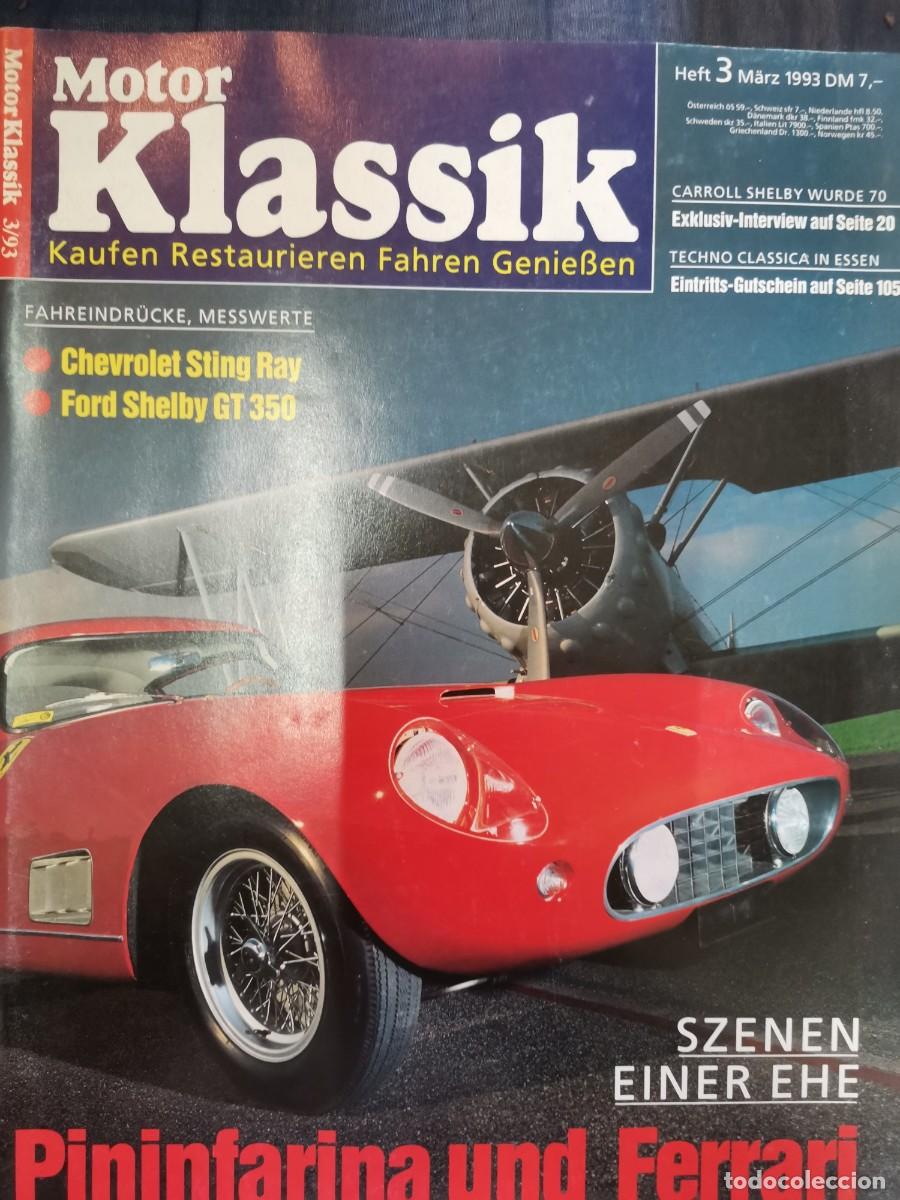 Coches: 1993 REVISTA MOTOR KLASSIC - CHEVROLET STING RAY - FORD SHELBY GT 350