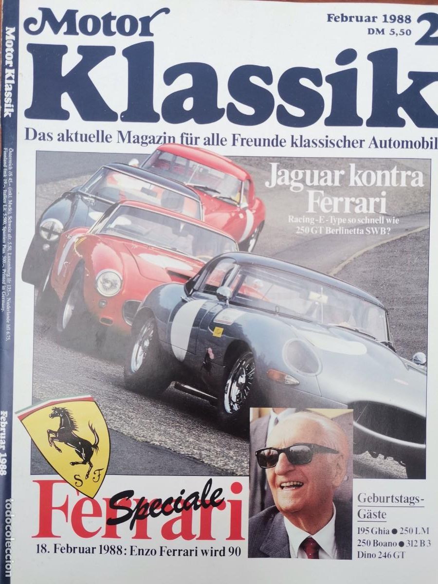 Coches: 1988 REVISTA MOTOR KLASSIK - JAGUAR VS FERRARI