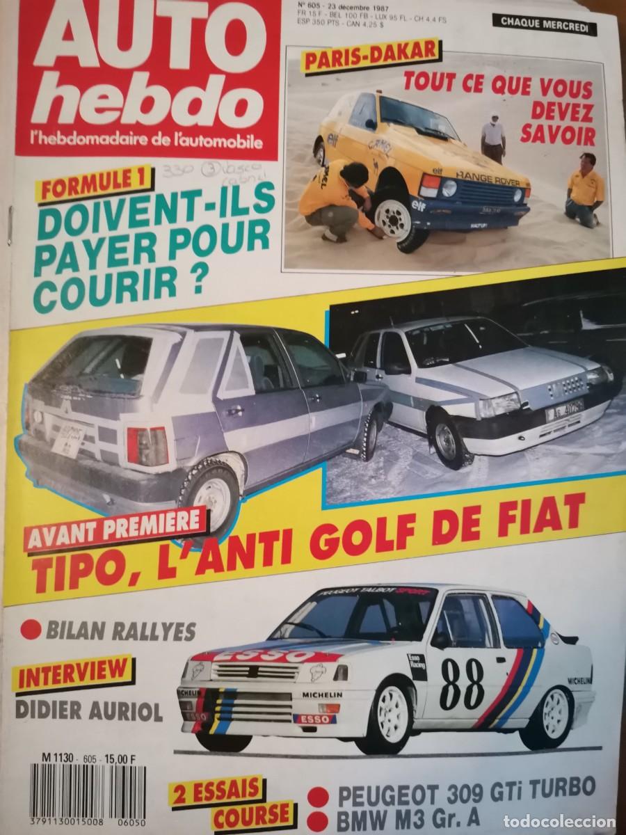 Coches: 1987 REVISTA AUTO HEBDO - ENSAIO PEUGEOT 309 GTI TURBO Y BMW M3 GrA - PARIS DAKAR RANGE ROVER