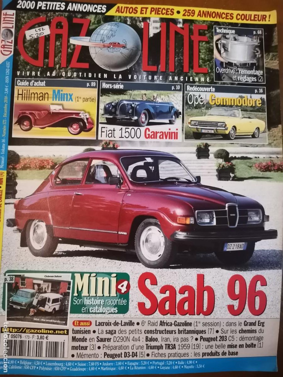 Coches: 2010 REVISTA GAZOLINE - SAAB 96 - HILLMAN MINX - FIAT 1500 GARAVINI - OPEL COMMODORE