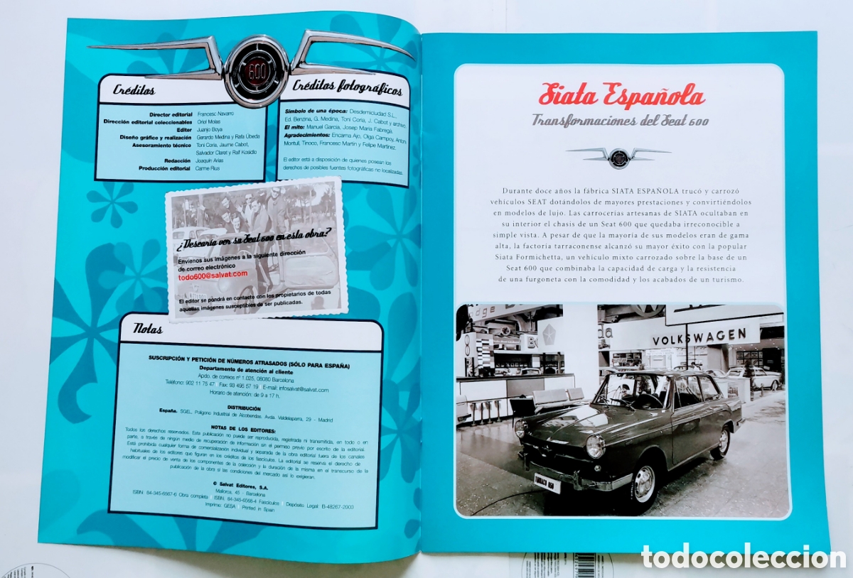 Coches: FASCICULO SIATA FORMICHETTA ( BASE 600 ) 1961 - Foto 4