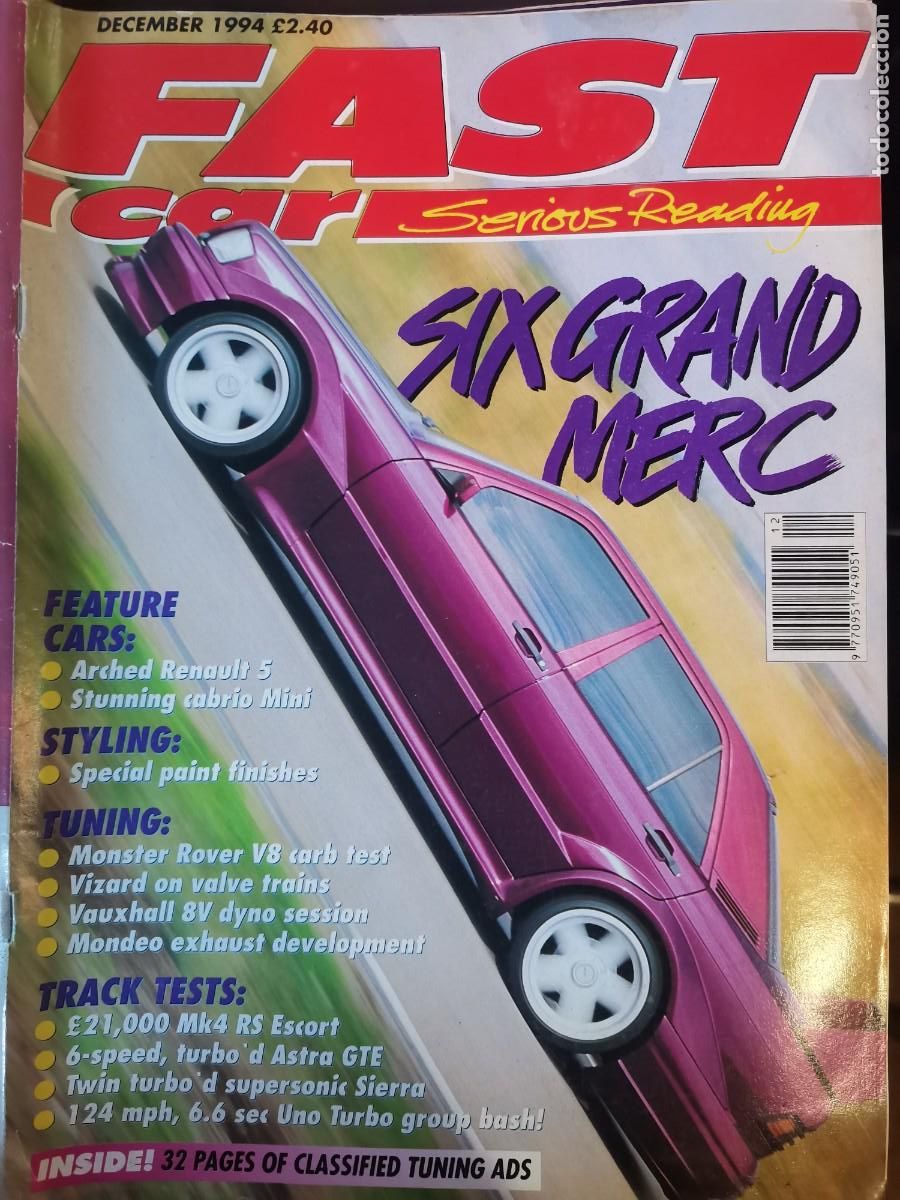 Coches: 1994 REVISTA FAST CAR - STUNING CABRIO MINI - ARCHED RENAULT 5 - MONSTER ROVER V8