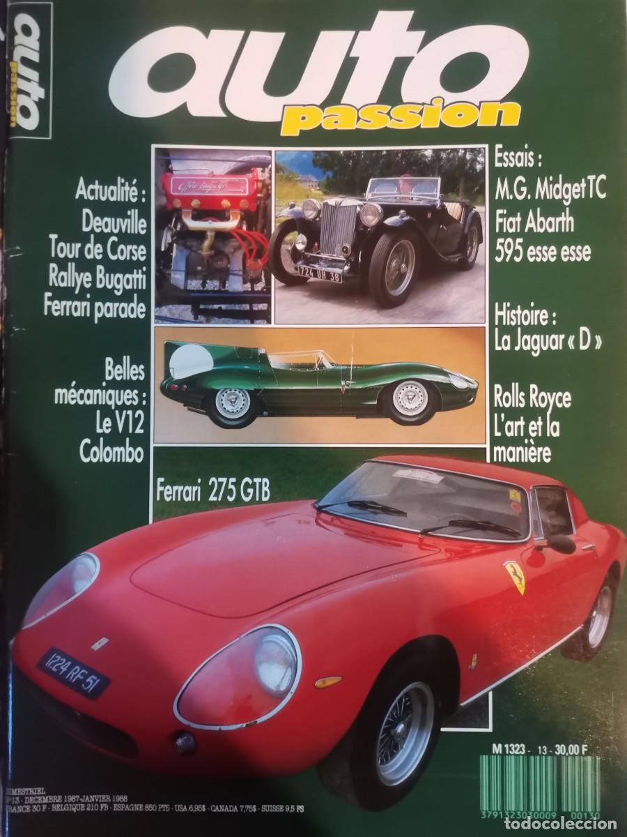 Coches: 1988 REVISTA AUTO PASSION - RALLYE BUGATTI - MG MIDGET TC - FIAT ABARTH - JAGUAR D