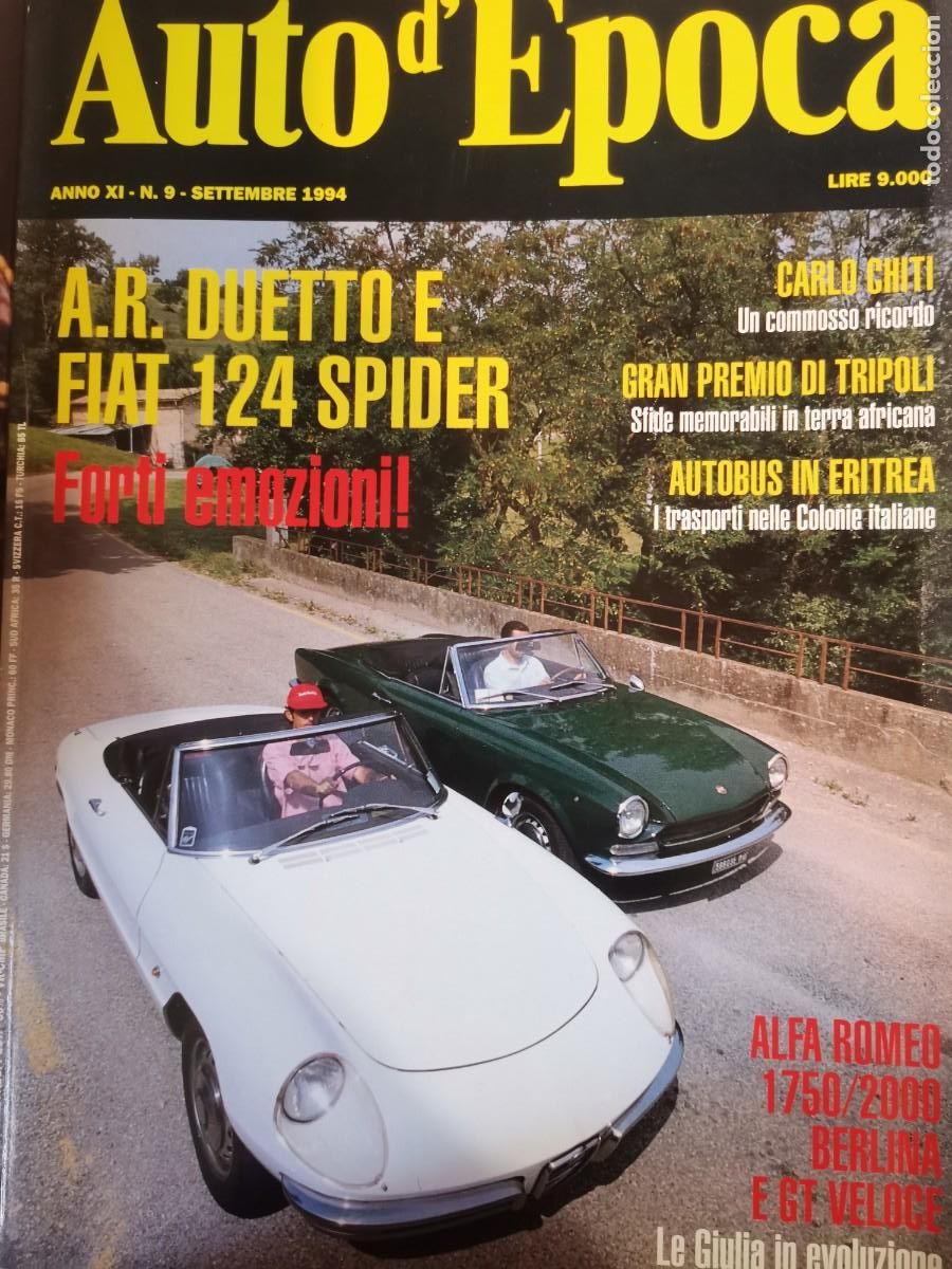 Coches: 1994 REVISTA AUTO D`EPOCA - ALFA ROMEO DUETTO E FIAT 124 SPIDER