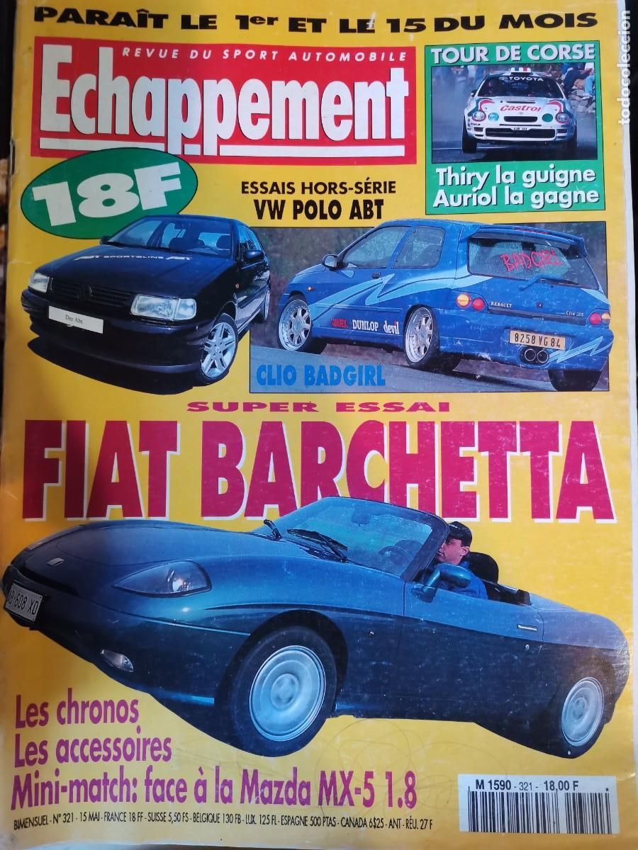 Coches: 1995 REVISTA ECHAPPEMENT - FIAT BARCHETTA - TOUR DE CORSE - MAZDA MX-5 1.8