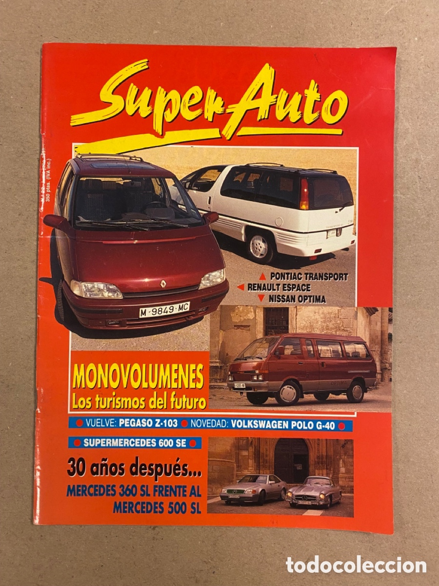 Cars: &Uacute;PER AUTO N&deg; 22 (1991). MERCEDES 360 SL Vs MERCEDES 500 SL, MONOVOLUMENES (PONTIAC TRABSPORT