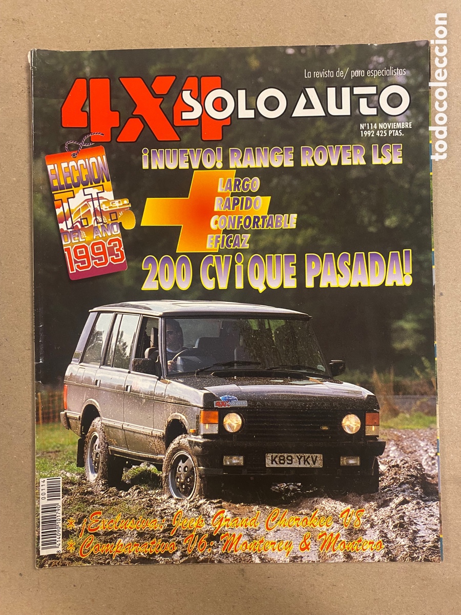 Voitures: SOLO AUTO 4x4 N&deg; 114 (1992). RANGE ROVER LSE, JEEP GRAND CHEROKEE V8, MONTERREY V6 Vs MONTERO