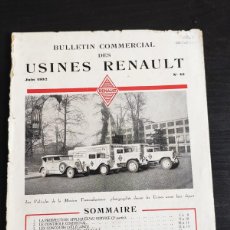Coches: BULLETIN COMMERCIAL DES USINES RENAULT. FRANCIA. Nº 48. AÑO 1932. LE CONTROLE COMMUNAL. LES C.. LEER