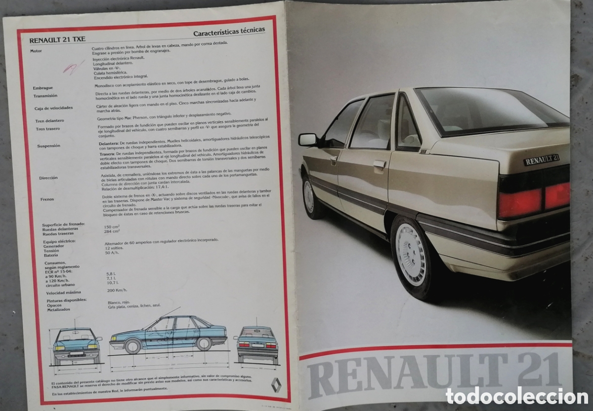 Coches: CAT&Aacute;LOGO RENAULT 21 TXE - Foto 3