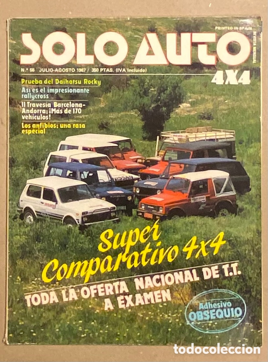 Carros: SOLO AUTO N&deg; 56 (1987). S&Uacute;PER COMPARATIVO 4 x 4. VER SUMARIO EN FOTOGRAF&Iacute;AS.
