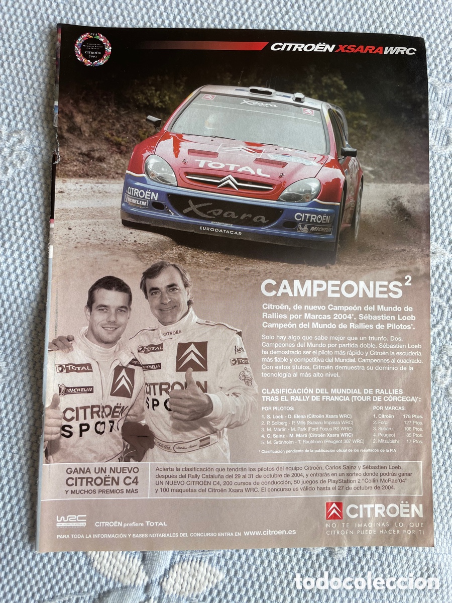 Coches: Hoja publicidad Citroen Xsara con Carlos SAINZ