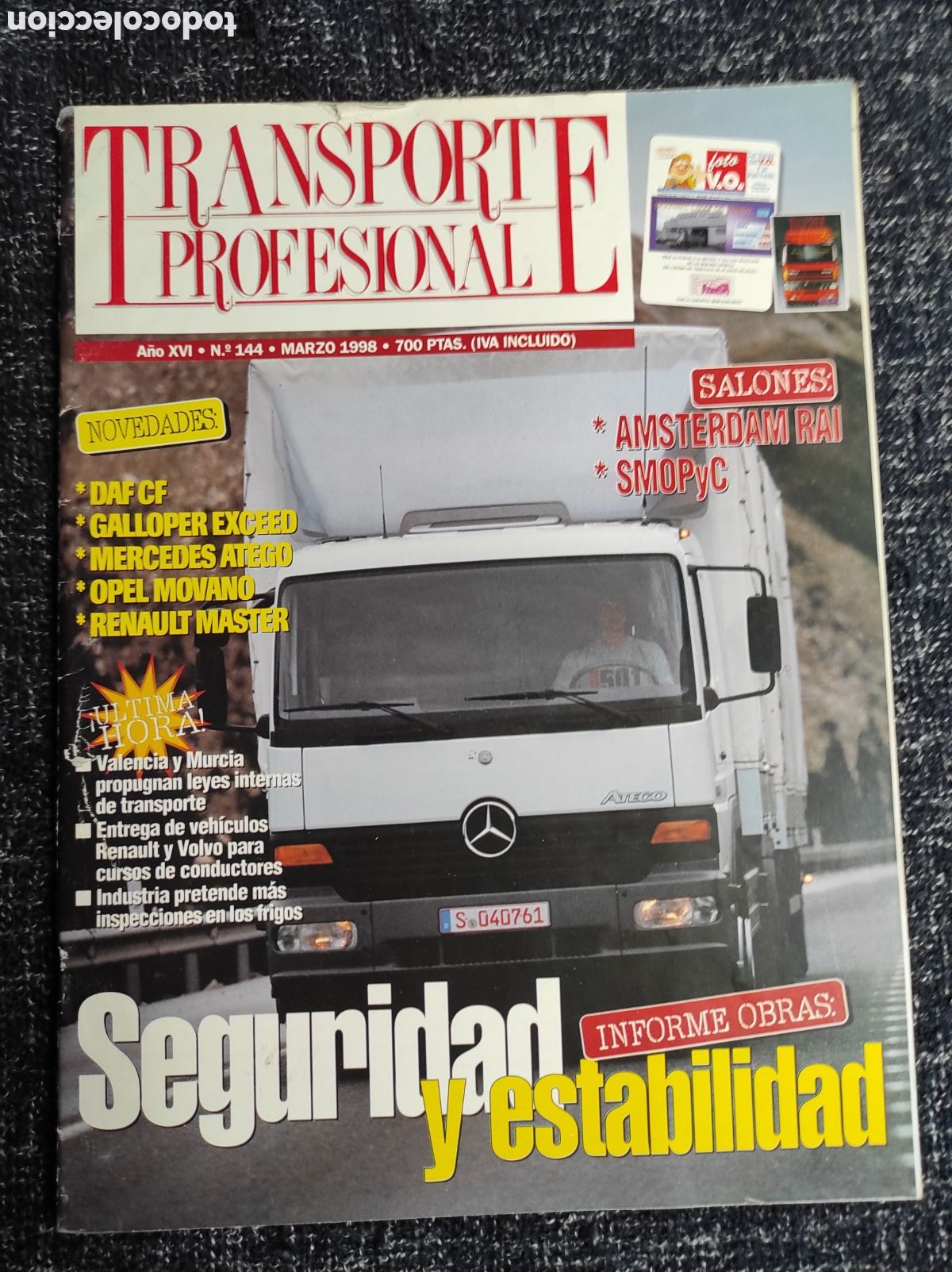 Autos: TRANSPORTE PROFESIONAL N&ordm; 144 MARZO 1998 - INFORME OBRAS, SEGURIDAD Y ESTABILIDAD