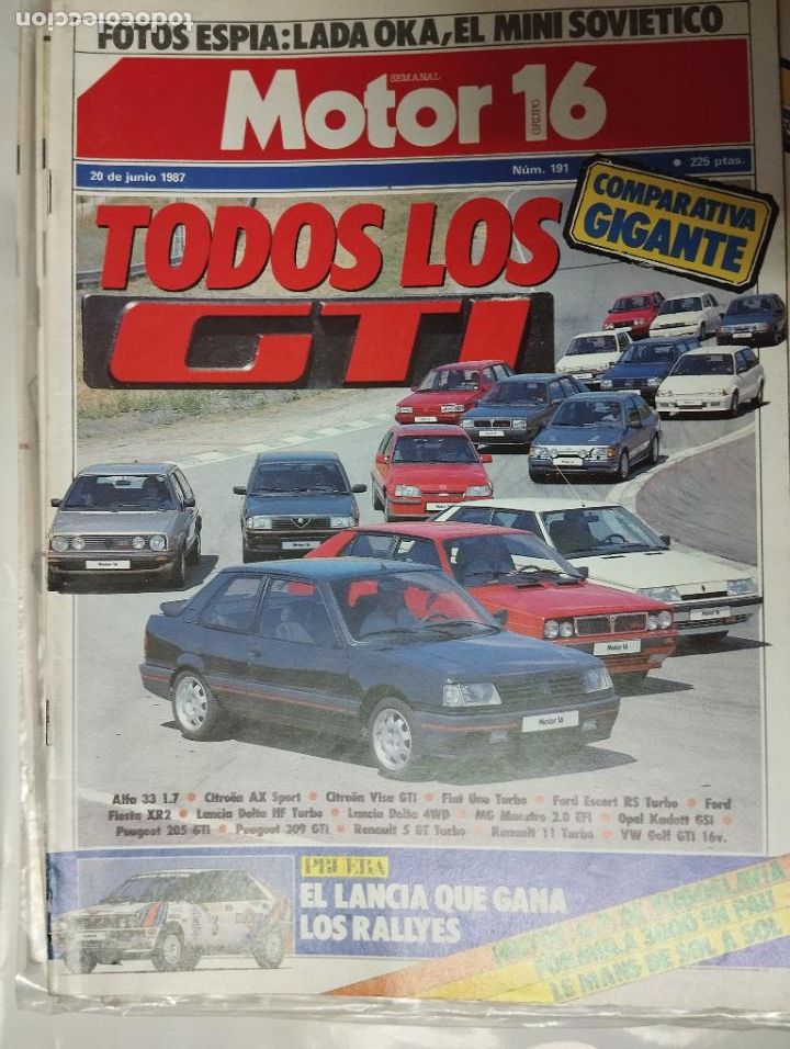 Coches: REVISTA DE COCHES MOTOR 16 20 junio 1987 // AUTOMOVILISMO COCHE
