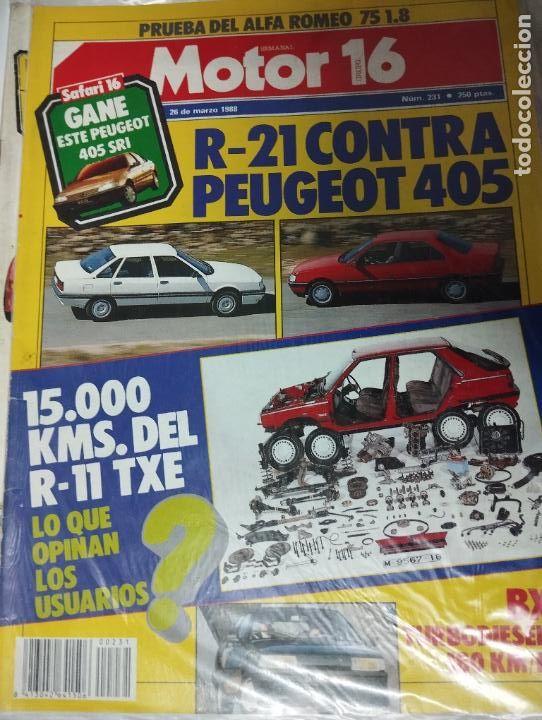 Coches: REVISTA DE COCHES MOTOR 16 // 28 marzo 1988 // AUTOMOVILISMO COCHE