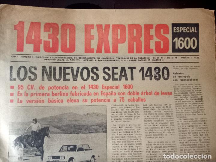 Auto: SEAT 1430 EXPRESS 1973 REVISTA A&Ntilde;O 1 N&ordm; 1 RARISIMA DOBLADA ORIGINAL COCHE CLASICO