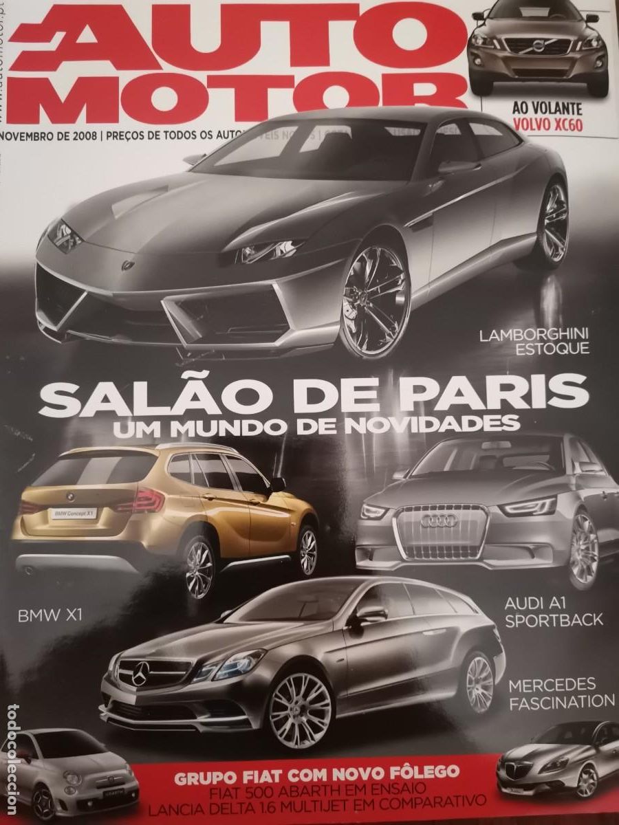 Coches: 2008 REVISTA AUTO MOTOR - VOLVO XC60 - LAMBORGHINI ESTOQUE - BMW X1 - AUDI A1 - FIAT 500 ABARTH