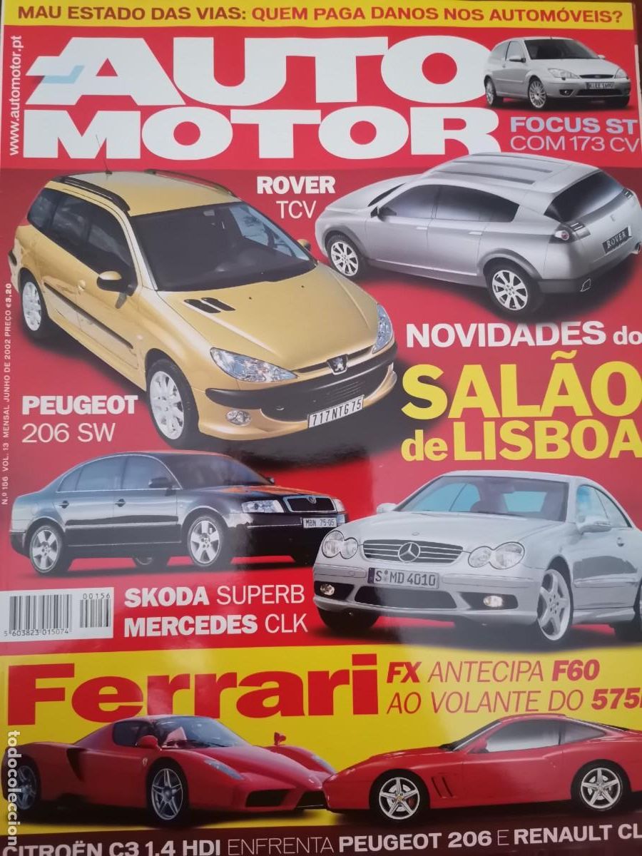 Coches: 2002 REVISTA AUTO MOTOR - FERRARI FX - SKODA SUPERB - MERCEDES CLK - FORD FOCUS ST 173 CV