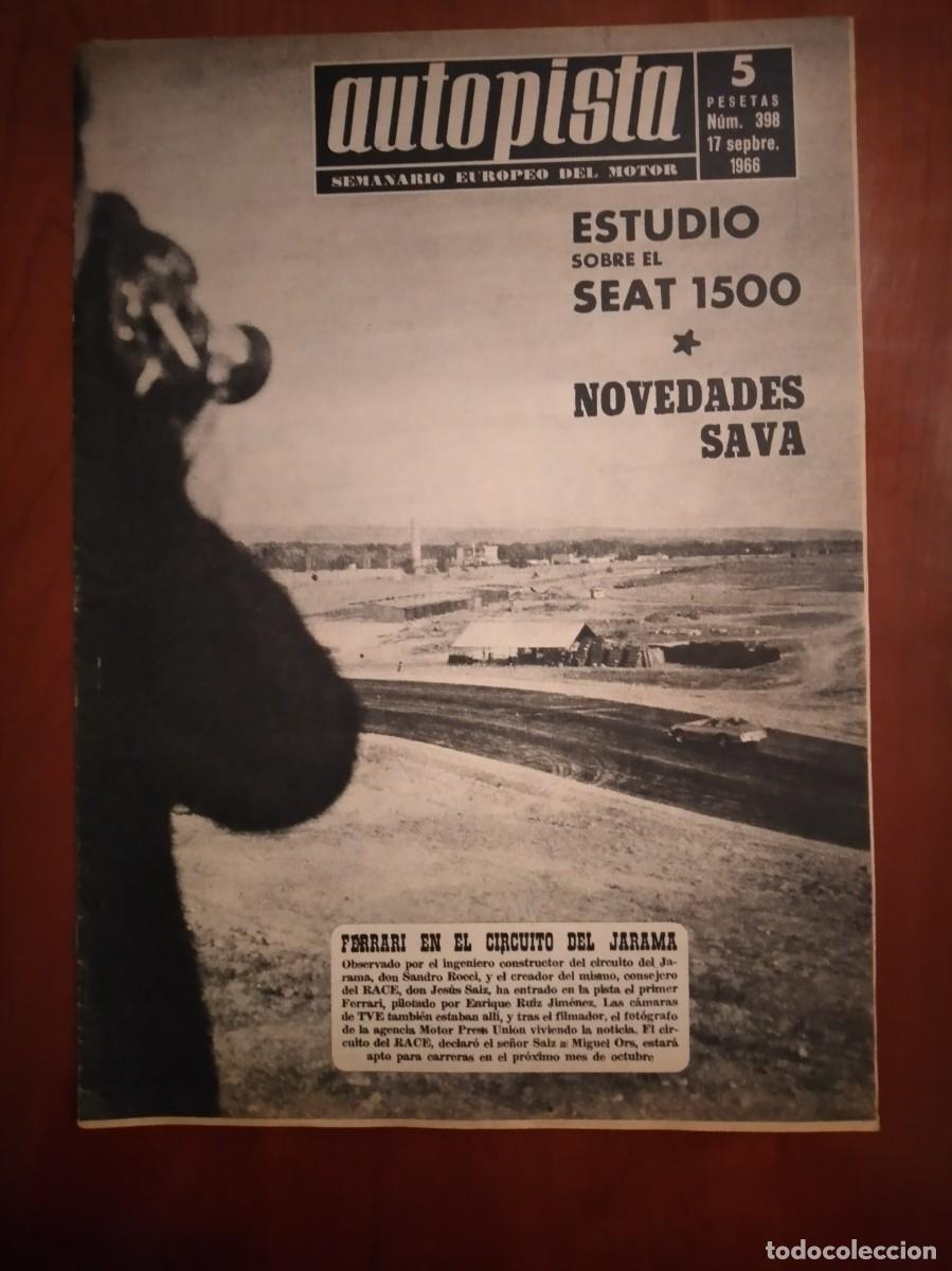 Coches: Autopista septiembre 1966,-398,Seat 1500,Sava,Ferrari en el circuito del Jarama