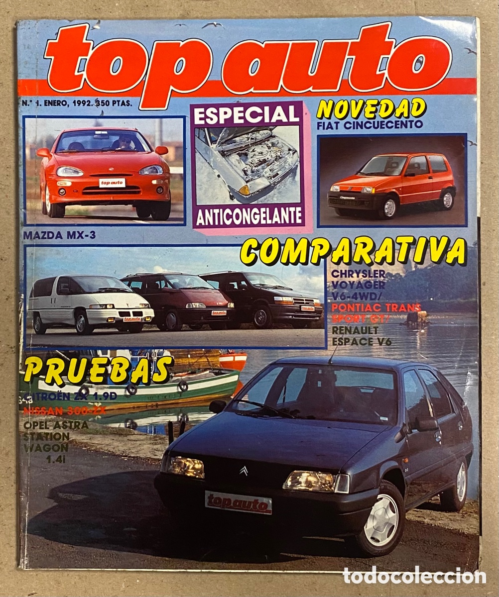 Carros: TOP AUTO N&deg; 4 (1992). MAZDA MX-3, NISSAN 300-ZX, OPEL ASTRA STATION WAHON 1.4i,&hellip;