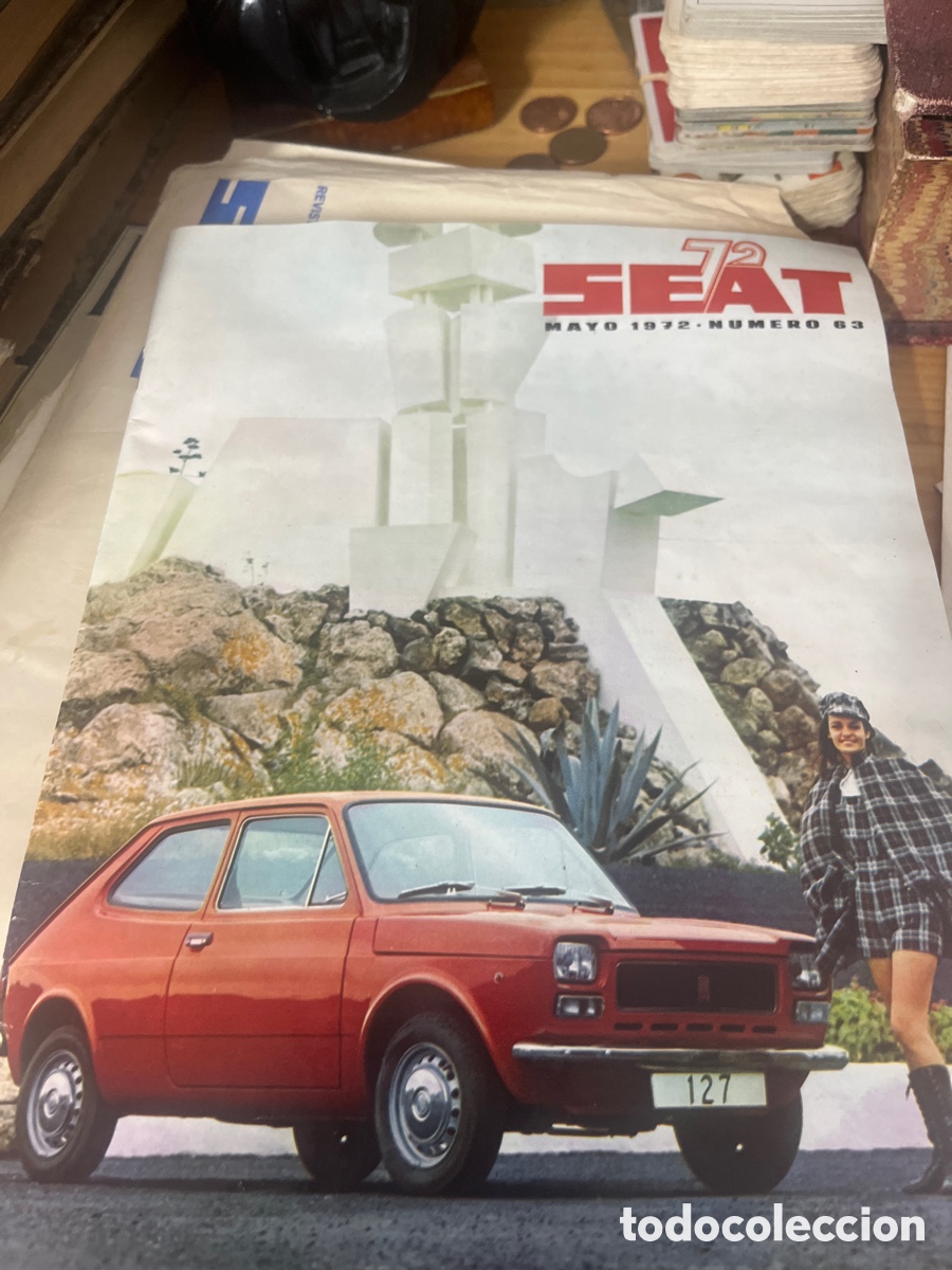 Coches: Revista n&uacute;mero 63 Mayo de 1972 Portada Seat