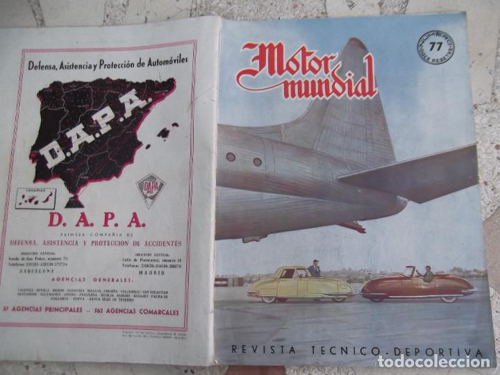 Cars: motor mundial n&ordm; 77, 1951, revista tecnico deportiva,nueva marca autoar, daimler, los sidecares