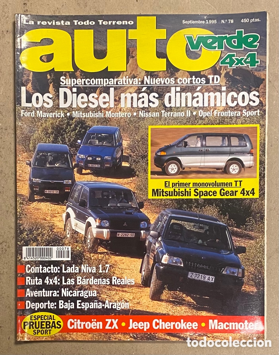 Coches: AUTO VERDE 4x4 N&deg; 78 (1995). FORD MAVERICK, MITSUBISHI MONTERO, NISSAN TERRANO II, OPEL FRONTERA