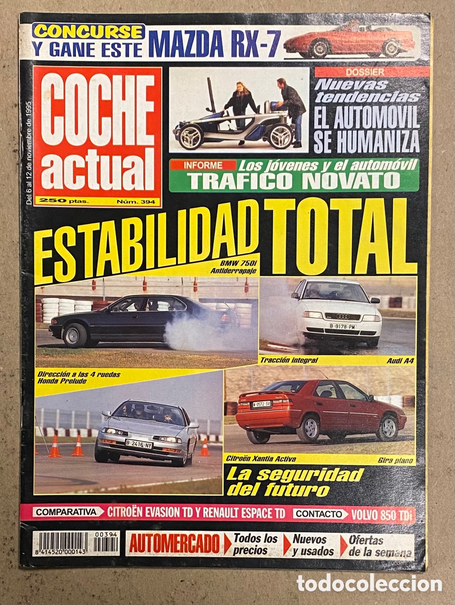 Coches: COCHE ACTUAL N&deg; 394 (1995). BMW 750i, AUDI A4, HONDA PRELUDE, CITRO&Euml;N XANTIA ACTIVA,&hellip;