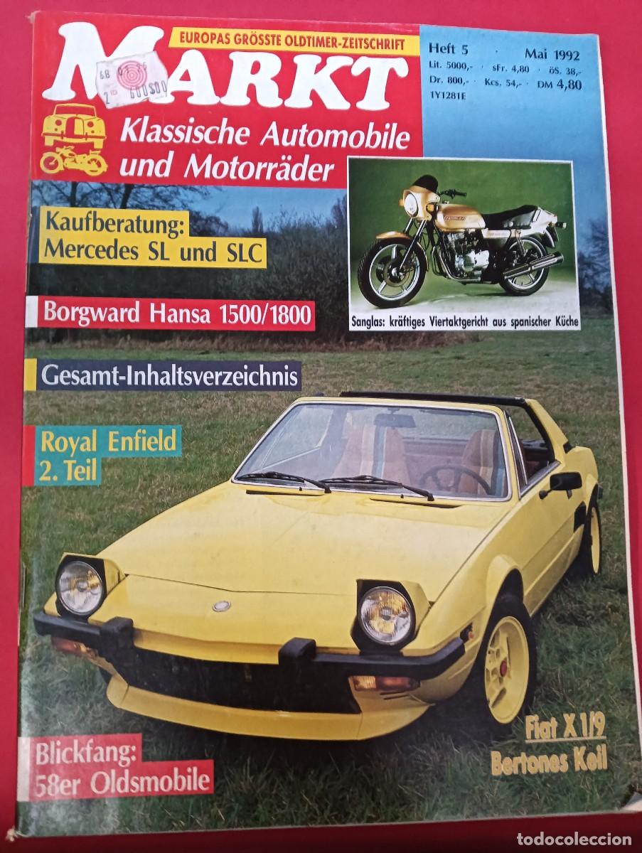 Coches: 1992 REVISTA MARKT - FIAT X1/9 - 58 OLDSMOBILE - BORGWARD HANSA 1500 / 1800 - MERCEDES SL