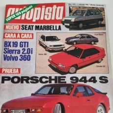 Coches: AUTOPISTA. N°1430. 11 DICIEMBRE 1986. CARA A CARA BX 19 GTI, SIERRA 2.0I Y VOLVO 360. LEER.